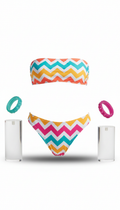 Coral Pop Zigzag Bikini Set